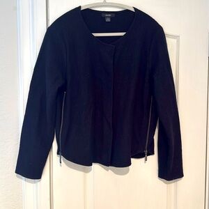 Alfa I Suit jacket. Wool black with zippers jacket. Size S